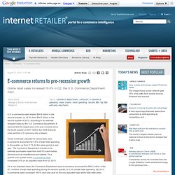 E-Commerce Sales - E-commerce returns to pre-recession growth