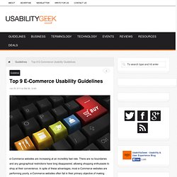 Top 9 E-Commerce Usability Guidelines