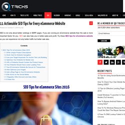 11 SEO For E-Commerce Websites Guide & Strategy 2016 (New)