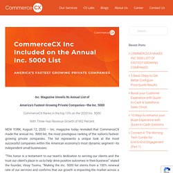 COMMERCECX MAKES INC 5000 LIST OF FASTEST-GROWING COMPANIES