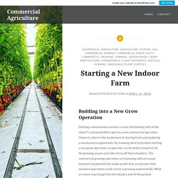 Starting a New Indoor Farm – Commercial Agriculture