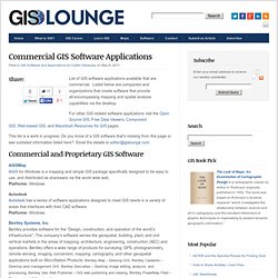 Commercial GIS Software Applications