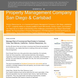 Manage Risk of Commercial Real Estate In Carlsbad, Vista, San Marcos, California - Horizon Resources, Inc.