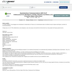 Offre emploi Assistant(e) Commercial(e) ADV H/F Châteauneuf-les-Martigues (APAVE) - 439287