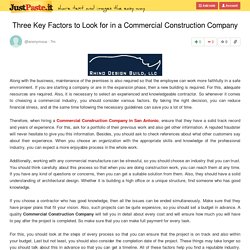 Three Key Factors to Look for in a Commercial Construction Company