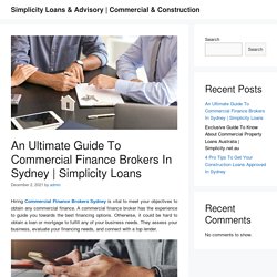 An Ultimate Guide To Commercial Finance Brokers In Sydney