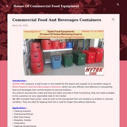 Commercial Food And Beverages Containers