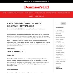 5 Vital Tips for Commercial Waste Removal in Hertfordshire