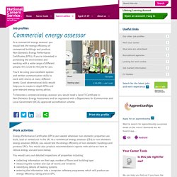 Commercial energy assessor Job Information