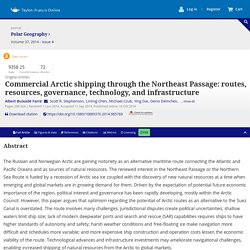 Commercial Arctic shipping through the Northeast Passage: routes, resources, governance, technology, and infrastructure: Polar Geography: Vol 37, No 4