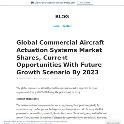 Global Commercial Aircraft Actuation Systems Market Shares, Current Opportunities With Future Growth Scenario By 2023 – BLOG