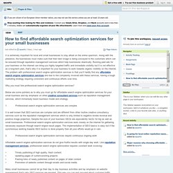 How to find affordable search optimization services for your small businesses