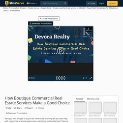 How Boutique Commercial Real Estate Services Make a Good Choice PowerPoint Presentation - ID:10950772