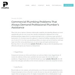 Commercial Plumbing Problems That Always Demand Professional Plumber’s Assistance