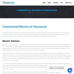 Commercial Moving Services - To serve, Vancouver