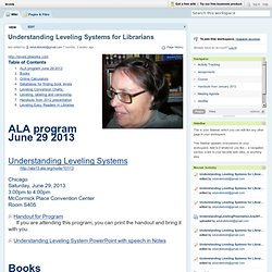 levels [licensed for non-commercial use only] / Understanding Leveling Systems for Librarians