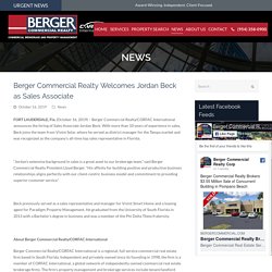 Berger Commercial Realty Welcomes Jordan Beck as Sales Associate