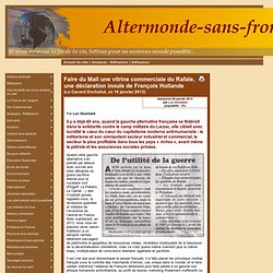 Faire du Mali une vitrine commerciale du Rafale, une déclaration inouïe de François Hollande