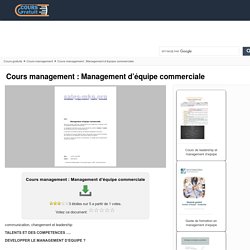[PDF] Cours management : Management d’équipe commerciale / Télécharger PDF