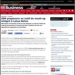 IBM commercialisera cet été un outil de mash-up intégré à Lotus Notes