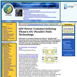 QM Power Commercializing Flynn's OU Parallel Path Technology