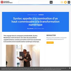 Syntec appelle à la nomination d'un haut-commissaire à la transformation numérique