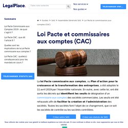 Loi Pacte et commissaires aux comptes : ce qui change en 2020