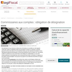 Commissaires aux comptes : obligation de désignation LégiFiscal