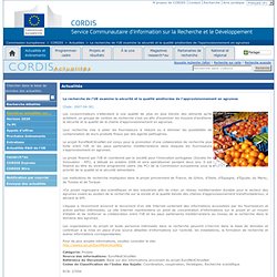 CORDIS 30/04/07 La recherche de l'UE examine la sécurité et la qualité améliorées de l'approvisionnement en agrumes