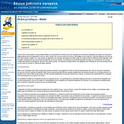 Commission européenne - Réseau judiciaire européen en matière civile et commerciale (RJE) - Ordre juridique - Malte