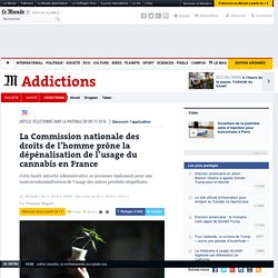 La Commission nationale des droits de l’homme prône la dépénalisation de l’usage du cannabis en France