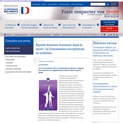 Égalité femmes-hommes dans le sport : la Commission européenne se mobilise