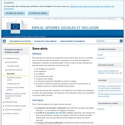 Sans-abris - Emploi, affaires sociales et inclusion - Commission européenne