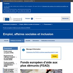 Fonds européen d’aide aux plus démunis (FEAD) - Emploi, affaires sociales et inclusion - Commission européenne