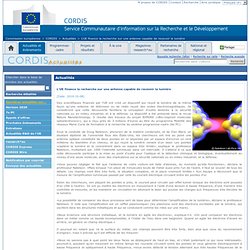L'UE finance la recherche sur une antenne capable de recevoir la lumière