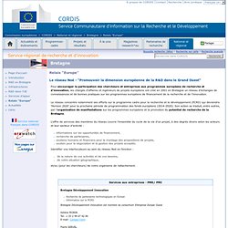 Commission européenne : CORDIS : Service régional de recherche et d'innovation : Bretagne : Relais "Europe"