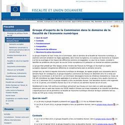 Groupe d’experts de la Commission dans le domaine de la fiscalité de l’économie numérique - European commission