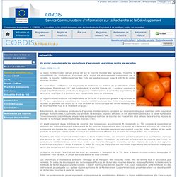 CORDIS 13/12/06 Un projet européen aide les producteurs d'agrumes à se protéger contre les parasites