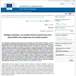 European Commission - PRESS RELEASES - Press release - Stratégie numérique: une enquête révèle les points forts et les points faibles des programmes de contrôle parental