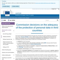 Commission decisions on the adequacy of the protection of personal data in third countries