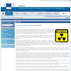 Commission européenne : CORDIS : Nouvelles : La rouille verte maintient en place les déchets radioactifs