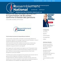 Réforme des retraites de Macron : la Commission de Bruxelles confirme la baisse des pensions