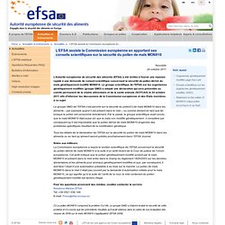 EFSA 24/10/11 L’EFSA assiste la Commission européenne en apportant ses conseils scientifiques sur la sécurité du pollen de maïs