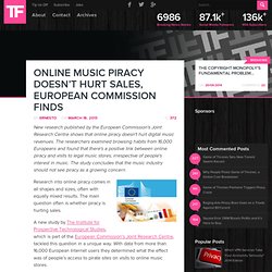 Online Music Piracy Doesn’t Hurt Sales, European Commission Finds