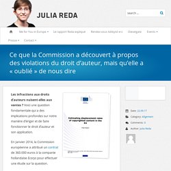 Ce que la Commission a découvert à propos des violations du droit d’auteur, mais qu’elle a « oublié » de nous dire