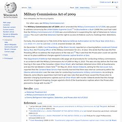 Military Commissions Act of 2009