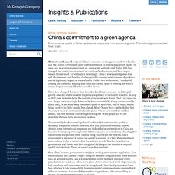 China’s commitment to a green agenda