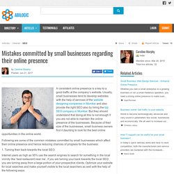 Mistakes committed by small businesses regarding their online presence