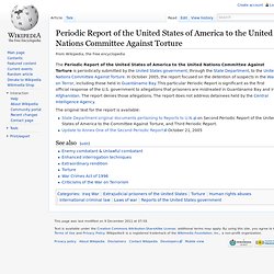 Report of the USA to the UN Committee Against Torture