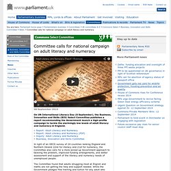 Committee calls for national campaign on adult literacy and numeracy